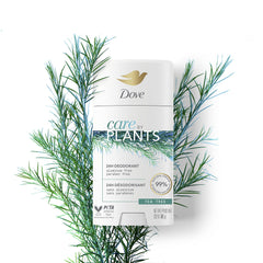 Dove Care by Plants Tea Tree Deodorant Stick cruelty-free certification logo on packaging