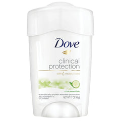 Dove Clinical Protection Cool Essentials 1.7 oz stick in sleek packaging.