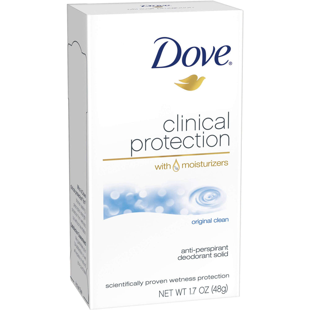 Dove Clinical Protection Original Clean deodorant bottle for daily use.