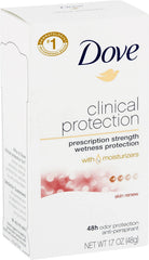Dove Clinical Protection Skin Renew three-pack bottle for reliable underarm protection.