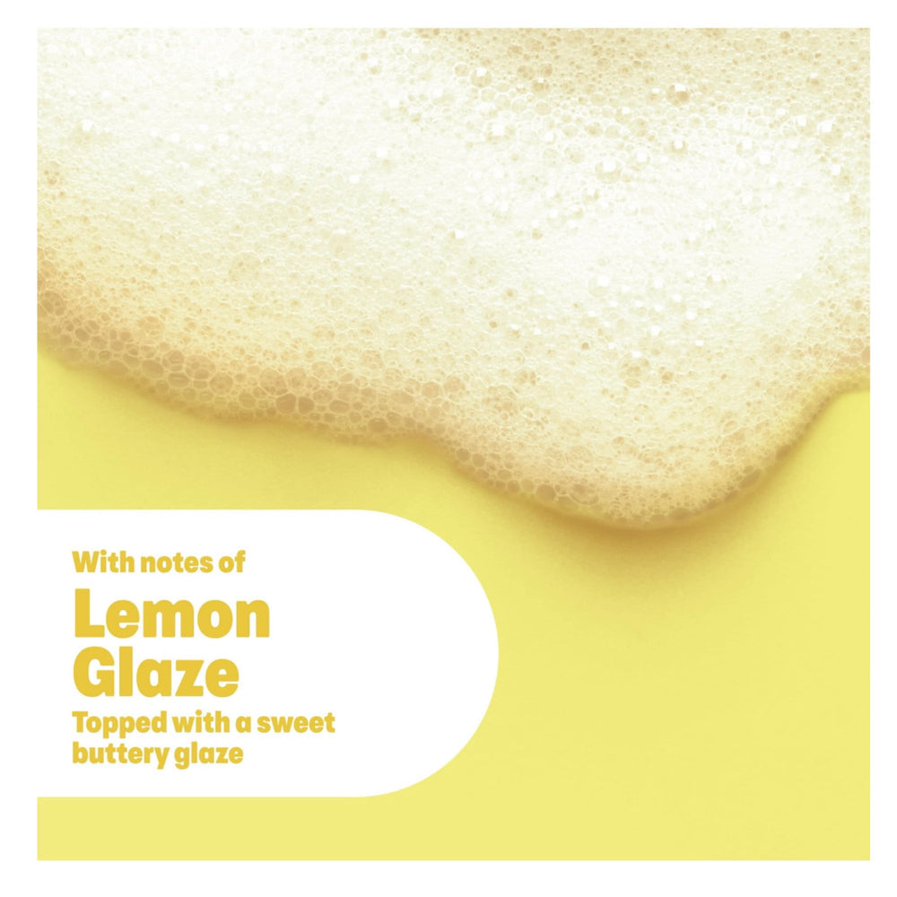 Dove Crumbl Lemon Glaze hand washing action with light foam