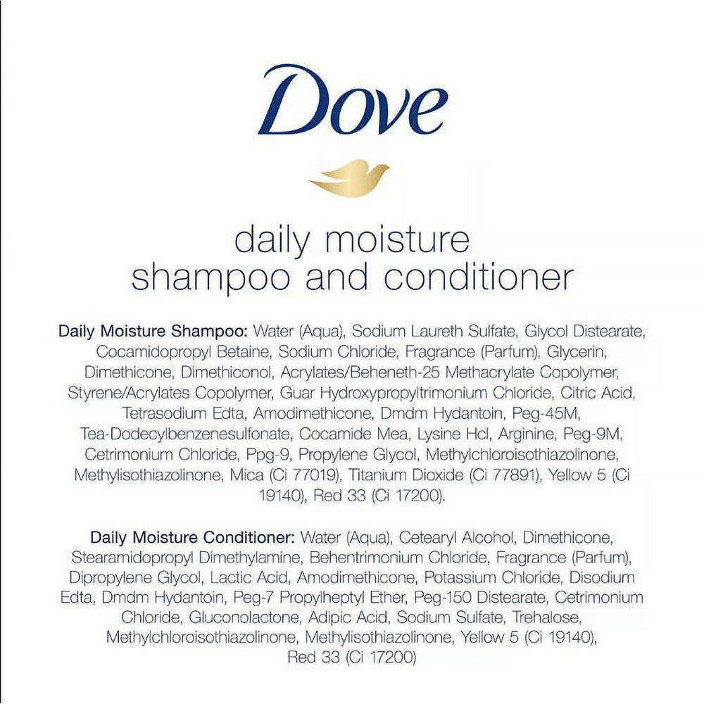 Dove Daily Moisture hair after use showing silky soft results.