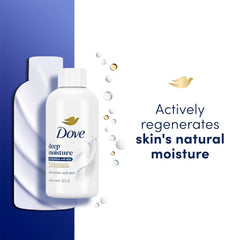 Dove Deep Moisture travel bottle pour for easy on-the-go application.