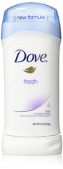 Dove invisible solid fresh deodorant 3-pack front view shows clean, long-lasting protection