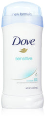 Dove Deodorant Invisible Solid for Sensitive Skin pack shot showing six 76 ml sticks