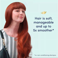 Dove Duo packaging front highlighting moisturizing hair care benefits.