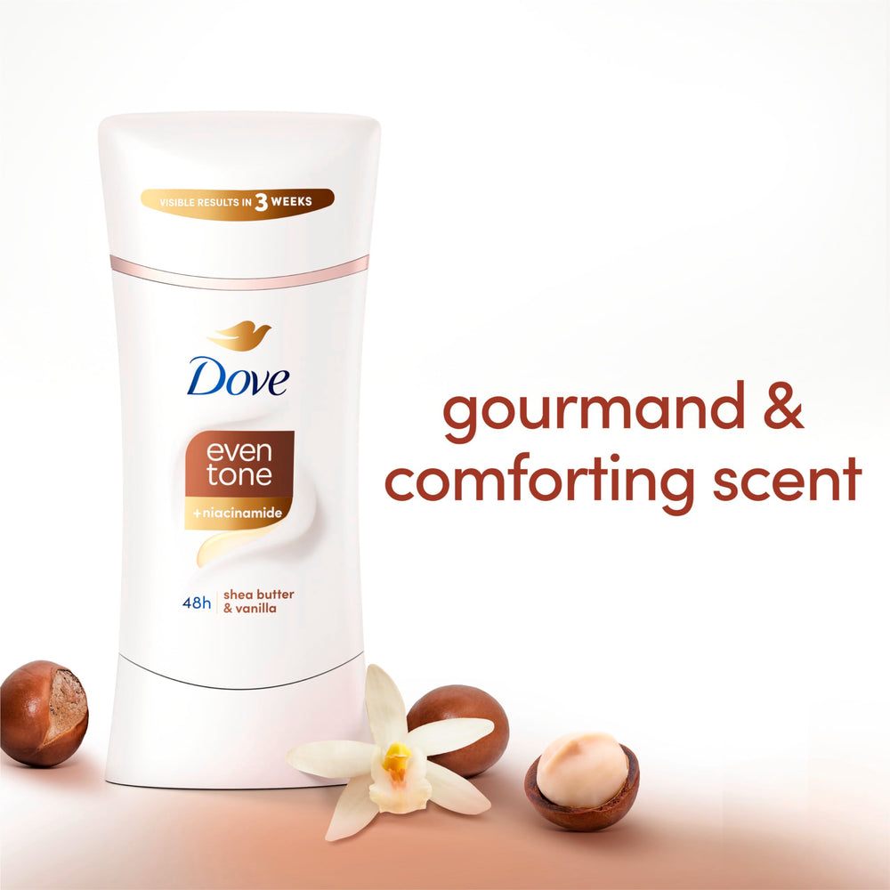 Close-up of Dove Even Tone stick glide and creamy texture