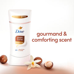 Close-up of Dove Even Tone stick glide and creamy texture