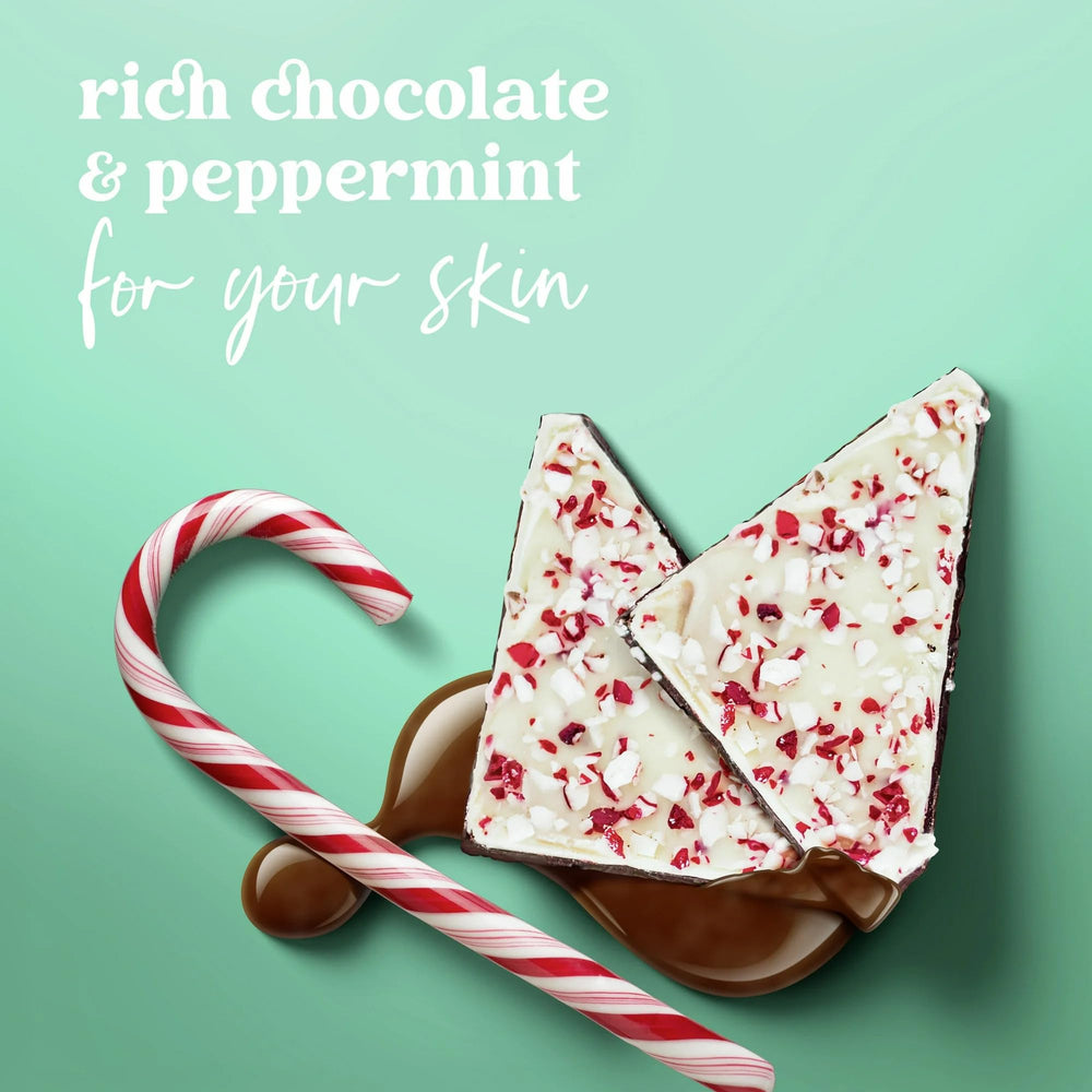 Dove Peppermint Bark cream in scrub delivering moisturizing benefits