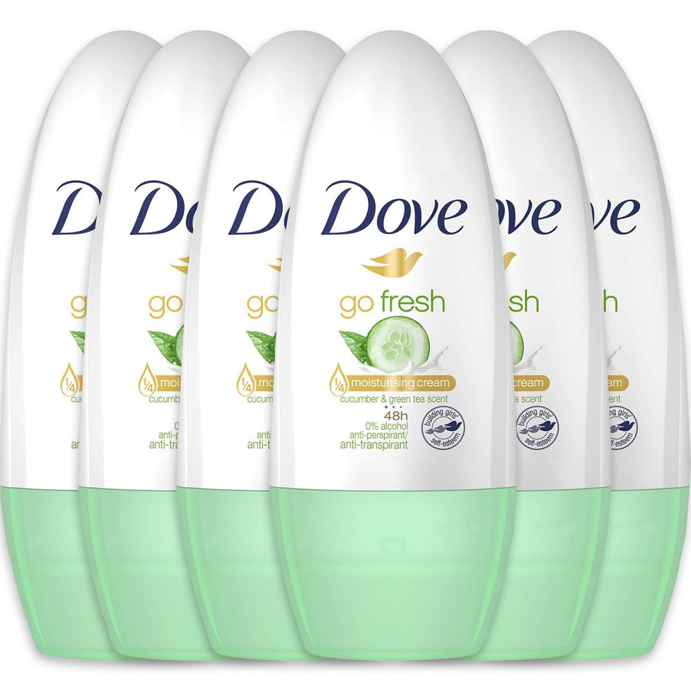 Dove Go Fresh cucumber and green tea roll-on bottle for all-day freshness
