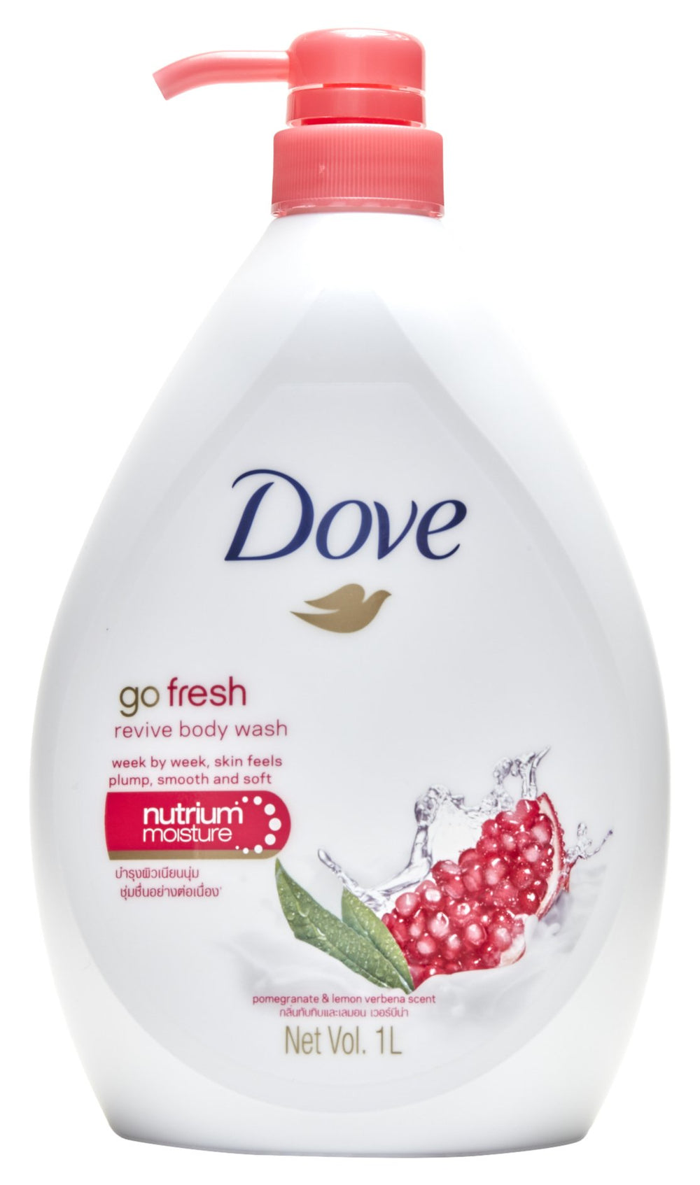 Dove Go Fresh Revive bottle being poured for a refreshing cleanse