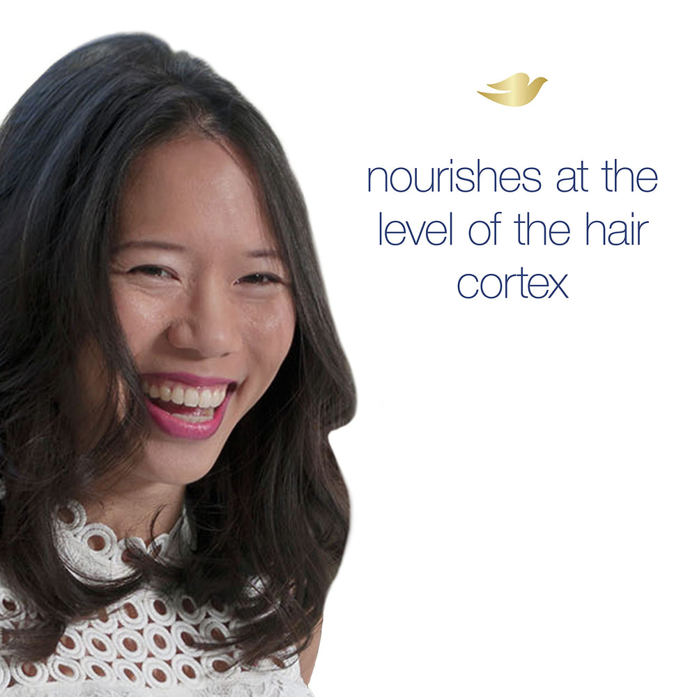 Close-up of Dove Hyaluronic serum in Hydration Spa formula.