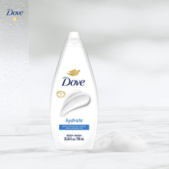 Dove Hydrate 4-pack packaging for value-sized routine.