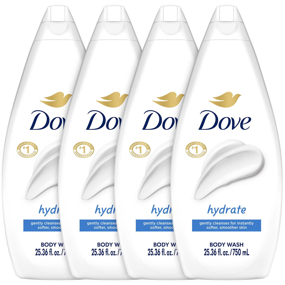 Dove Hydrate bottle with pump for easy moisturizing cleanse.