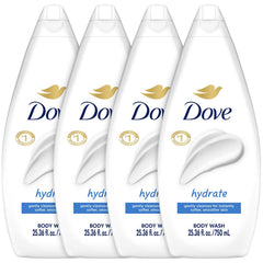 Dove Hydrate bottle with pump for easy moisturizing cleanse.