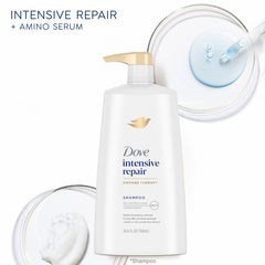 Dove Intensive Repair shampoo consumer scene – simple routine for hair repair.