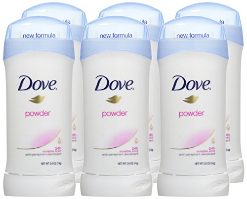 Dove invisible solid deodorant 6-pack packaging with sticks