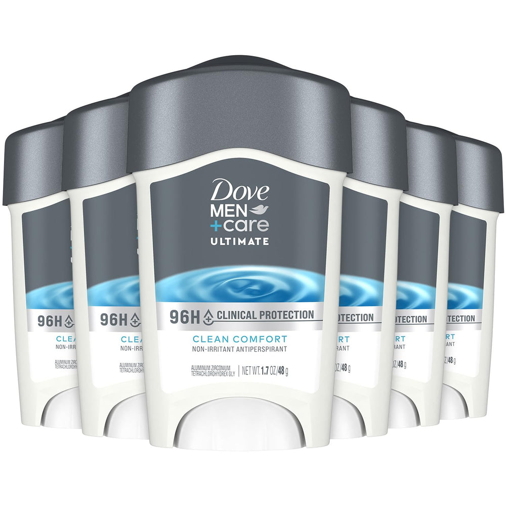 Dove Men+Care 96h protection image shows long-lasting dryness and confidence.