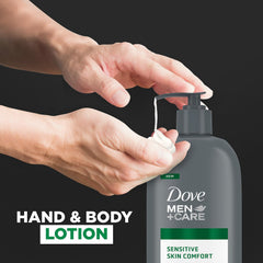 Dove Men+Care after shower use for lasting comfort and softness.