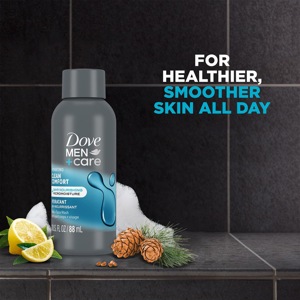 Dove Men+Care Clean Comfort lemon cedar scent enhances the morning routine.