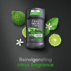Dove Men+Care extra fresh fragrance for everyday routines.