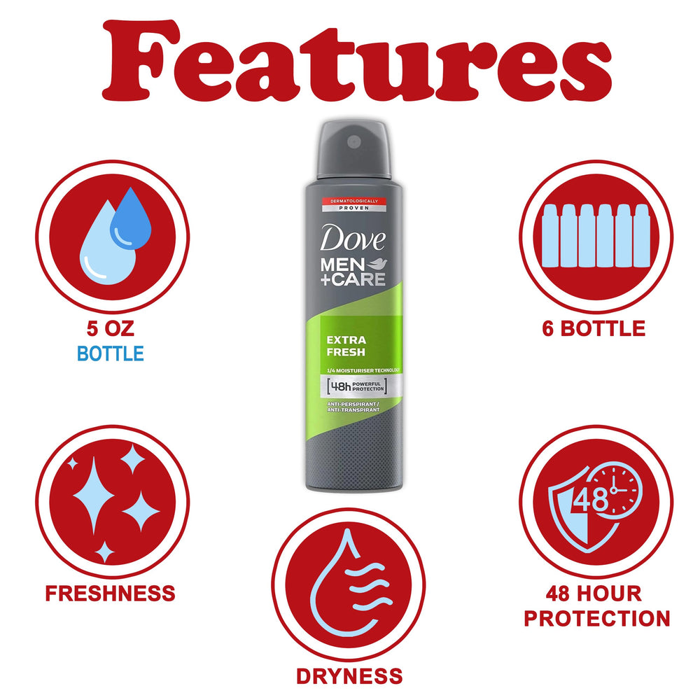 Dove Men+Care Extra Fresh scent delivers energizing freshness for workouts.