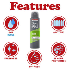 Dove Men+Care Extra Fresh scent delivers energizing freshness for workouts.
