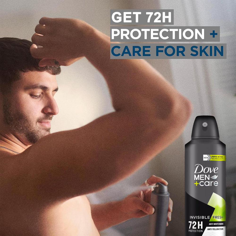Dove Men+Care Invisible Fresh label detail emphasizing stain protection
