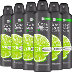 Dove Men+Care Lime and Sage antiperspirant spray six-pack for lasting freshness