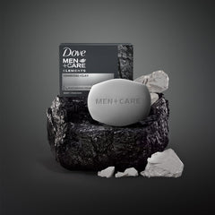 Dove Men+Care bar in packaging highlighting the 12-bar value.