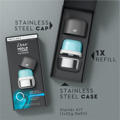 Dove Men+Care base with twist-to-swipe mechanism enables easy reapplication.