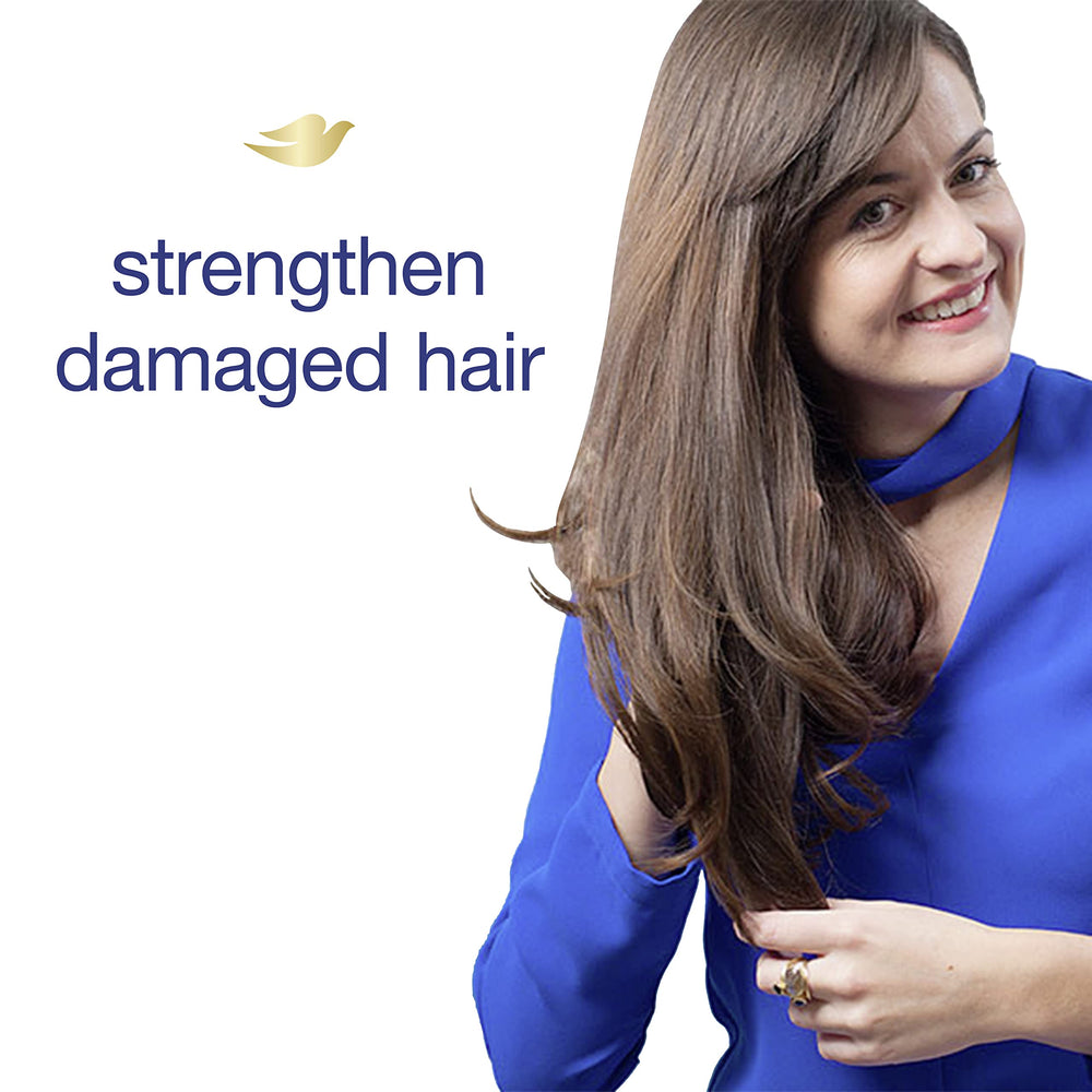 Jar texture of Dove Mineral Strengthens Hair Mask highlighting creamy formula.