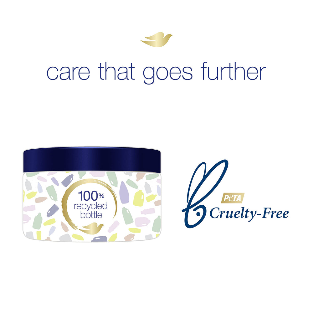 Mineral-infused formula in Dove mask helps support strand care.