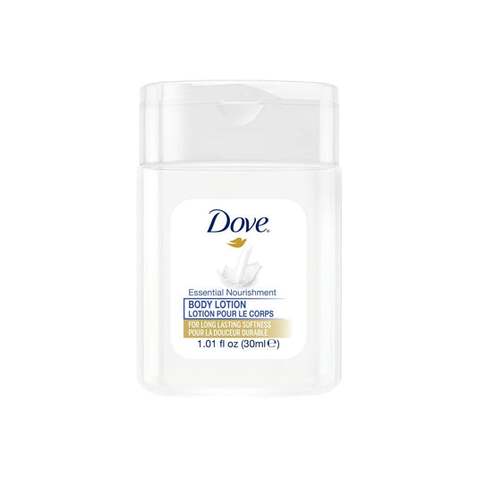 Dove Mini Hydrating Lotion bottle for hotel amenities delivering soft, moisturized skin.