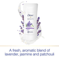 Dove Nourishing Secrets fragrance notes of lavender and jasmine for a soothing daily ritual.
