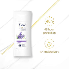 Dove Nourishing Secrets illustrates 1/4 moisturizers for soft, nourished underarms.