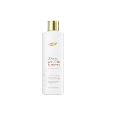 Dove Nutritive Solutions Nourishing Oil Care Conditioner bottle shows lightweight frizz-control formula for dry hair.
