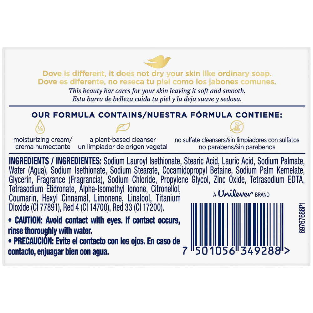 Dove Pink Beauty Bar closeup highlighting moisturizing cream for softer skin