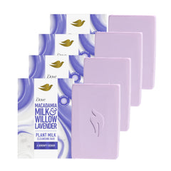 Dove Plant Milk Cleansing Bar with macadamia milk for a rich, gentle lather.