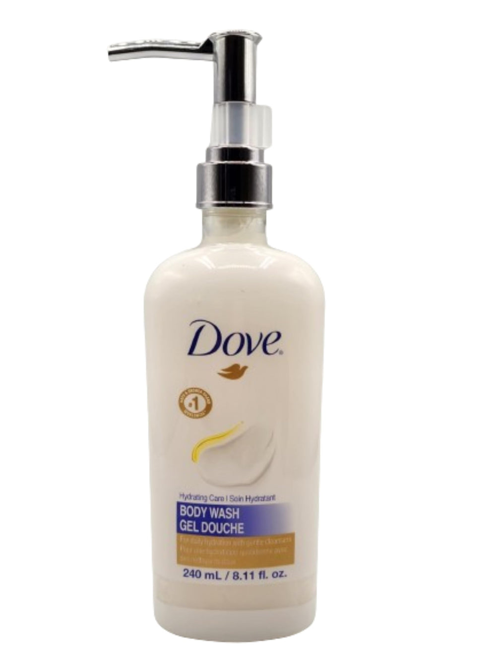 Dove PRO Nourishing Milk Body Wash bottle with floral scent for daily hydration.