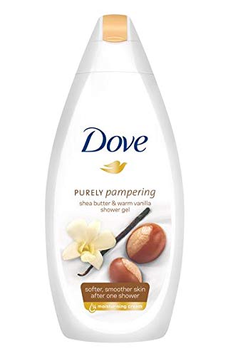 Dove Purely Pampering pack-4 layout communicates value and consistent hydration.