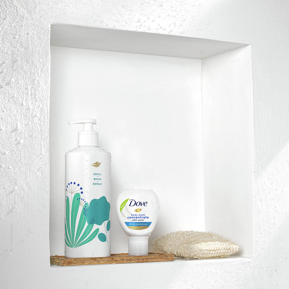 Dove refill design illustrating no-mess pour feature