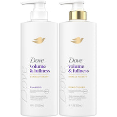 Dove shampoo bottle top view shows volume-boosting formula for daily use