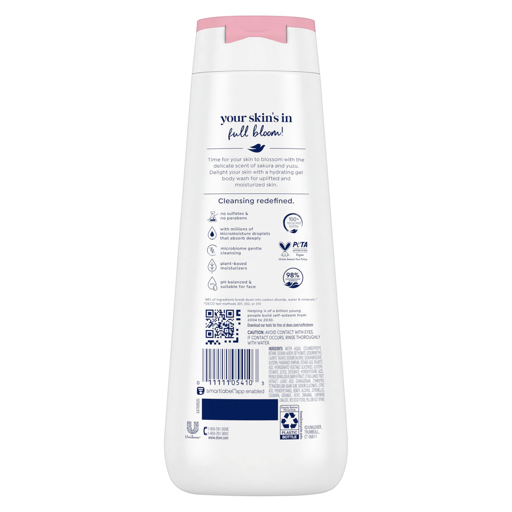 Dove Uplifting Sakura Blossom & Yuzu bottle pour for gentle cleansing