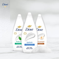 Dove Variety 3-pack bottles on display suggest value and scent choice.