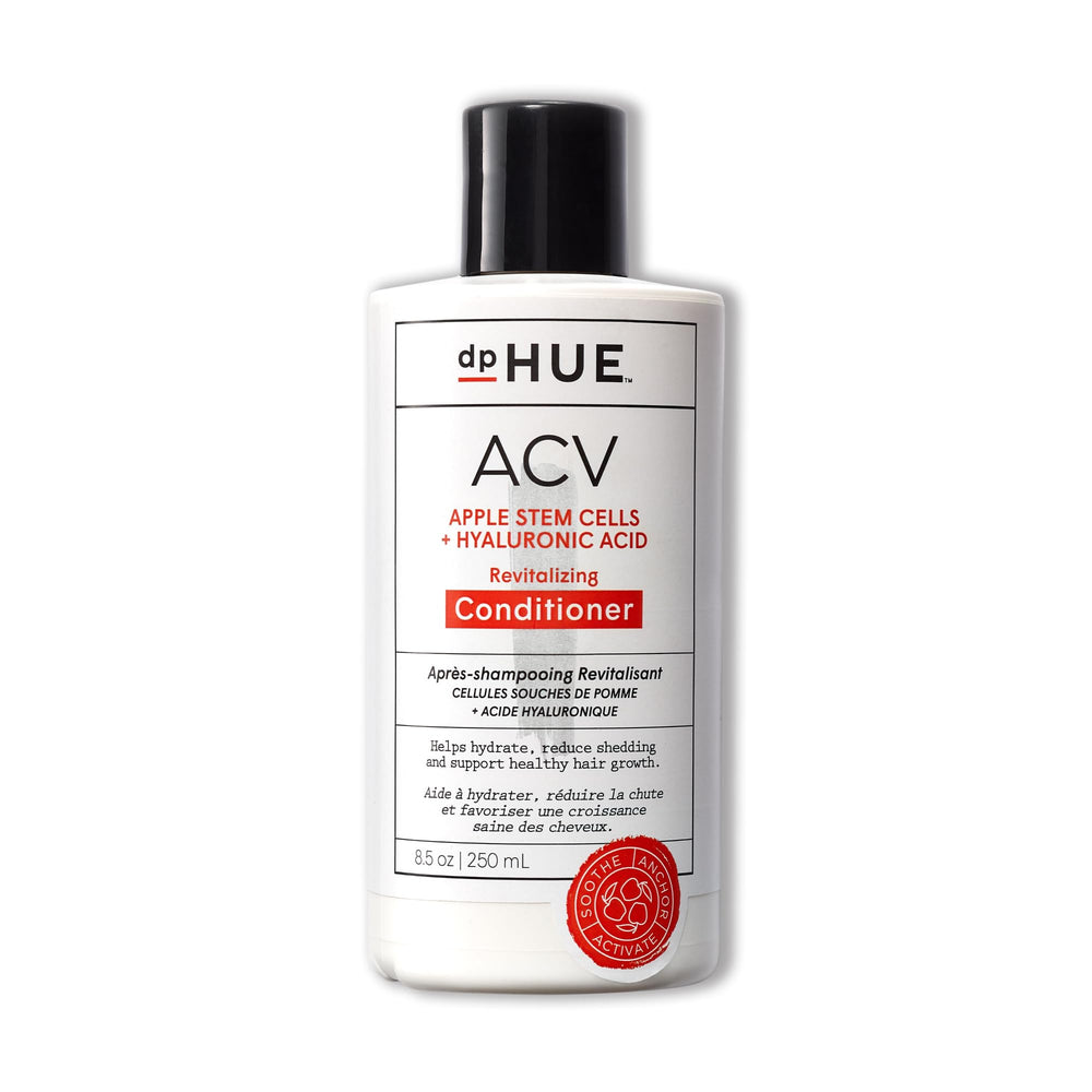 dpHUE ACV Revitalizing Conditioner bottle showing vegan, color-safe formula for balanced scalp