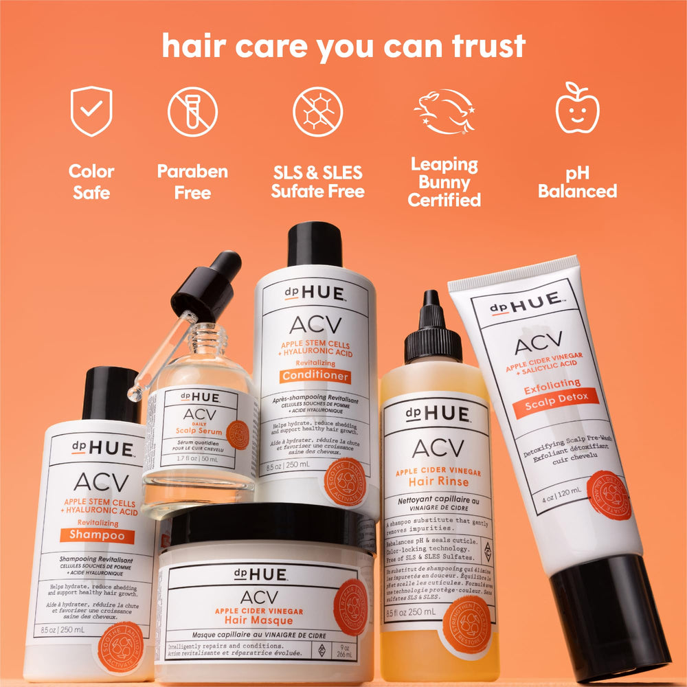 dpHUE conditioner packaging highlighting vegan and cruelty-free claims