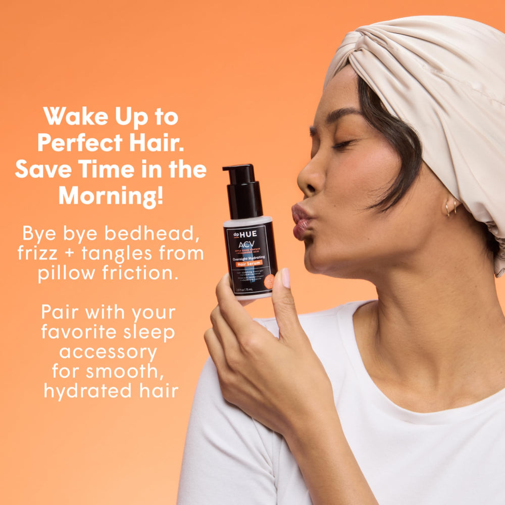 dpHUE serum applied to damp hair for even distribution and frizz control