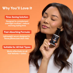 dpHUE lightweight serum absorption in hair for quick, non-greasy finish