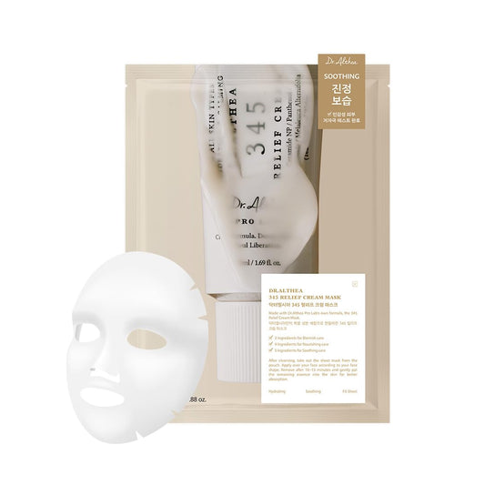 Dr.Althea 345 Relief Cream Mask pack shot highlighting vegan formula and hydration